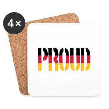 Proud Germany Flag, Proud to be German - Coasters (set of 4) - white - Front