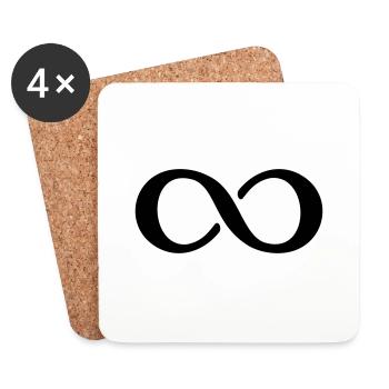 Symbol Unendlichkeit - Untersetzer (4er-Set) - Weiß - Vorne