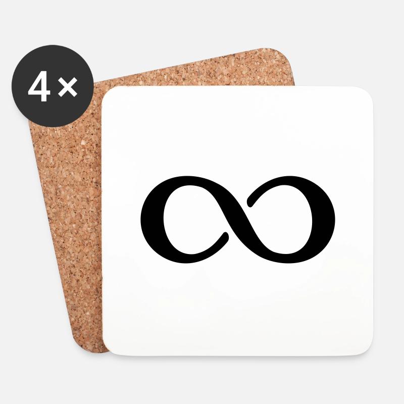 Symbol Unendlichkeit - Untersetzer (4er-Set) - Weiß