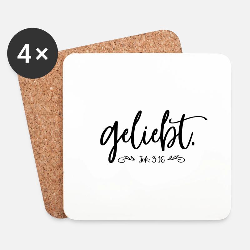 geliebt - Untersetzer (4er-Set) - Weiß