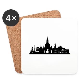 Dresden skyline small - Coasters (set of 4) - white - Front