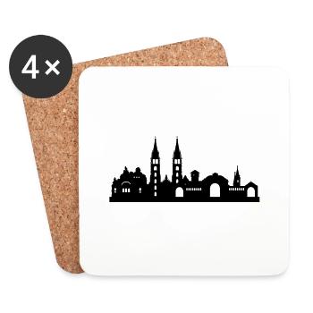 Nuremberg Skyline petit - Dessous de verre (lot de 4) - blanc - Devant