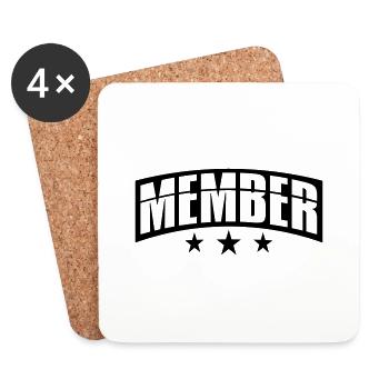 freunde wappen sterne mitarbeiter banner stempel s - Untersetzer (4er-Set) - Weiß - Vorne
