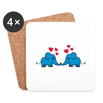 elefant_love - Coasters (set of 4) - white - Front