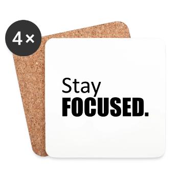 design fokusiert stay focused koenig krone plakat - Untersetzer (4er-Set) - Weiß - Vorne