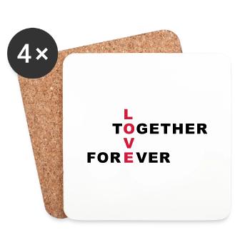 Love together forever - Untersetzer (4er-Set) - Weiß - Vorne