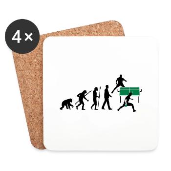 evolution_tischtennisspieler_112012_a_3c - Dessous de verre (lot de 4) - blanc - Devant