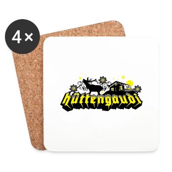 Apres Ski Spruch Hüttengaudi - Untersetzer (4er-Set) - Weiß - Vorne