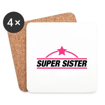super_sister_qa2 - Dessous de verre (lot de 4) - blanc - Devant