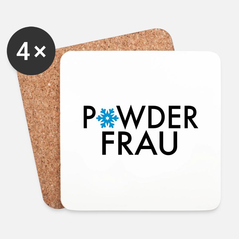 ski - Untersetzer (4er-Set) - Weiß