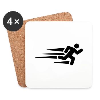 running__man_f1 - Dessous de verre (lot de 4) - blanc - Devant