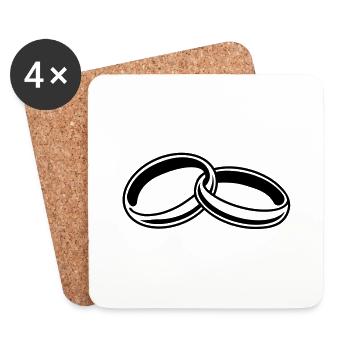 rings__f1 - Dessous de verre (lot de 4) - blanc - Devant