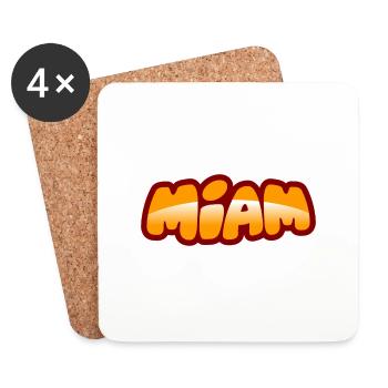 emoji expression miam.png - Dessous de verre (lot de 4) - blanc - Devant