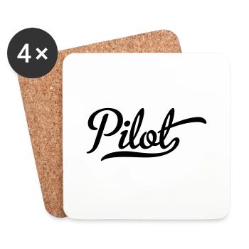 Pilote - Dessous de verre (lot de 4) - blanc - Devant