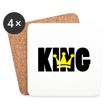 KING ! - Untersetzer (4er-Set) - Weiß - Vorne