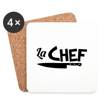 La chef - Dessous de verre (lot de 4) - blanc - Devant