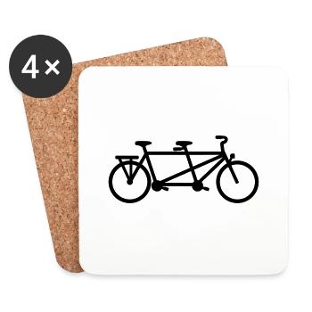 Tandem Bicycle bike - Coasters (set of 4) - white - Front