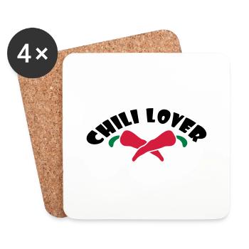 Chili Lover - Dessous de verre (lot de 4) - blanc - Devant