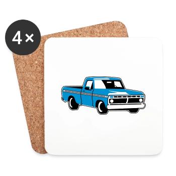 klassicher Pickup - Untersetzer (4er-Set) - Weiß - Vorne