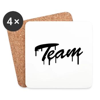 Team Graffiti - Dessous de verre (lot de 4) - blanc - Devant