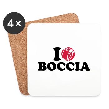 I love Boccia - Dessous de verre (lot de 4) - blanc - Devant