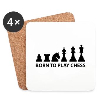 born to play chess - Coasters (set of 4) - white - Front