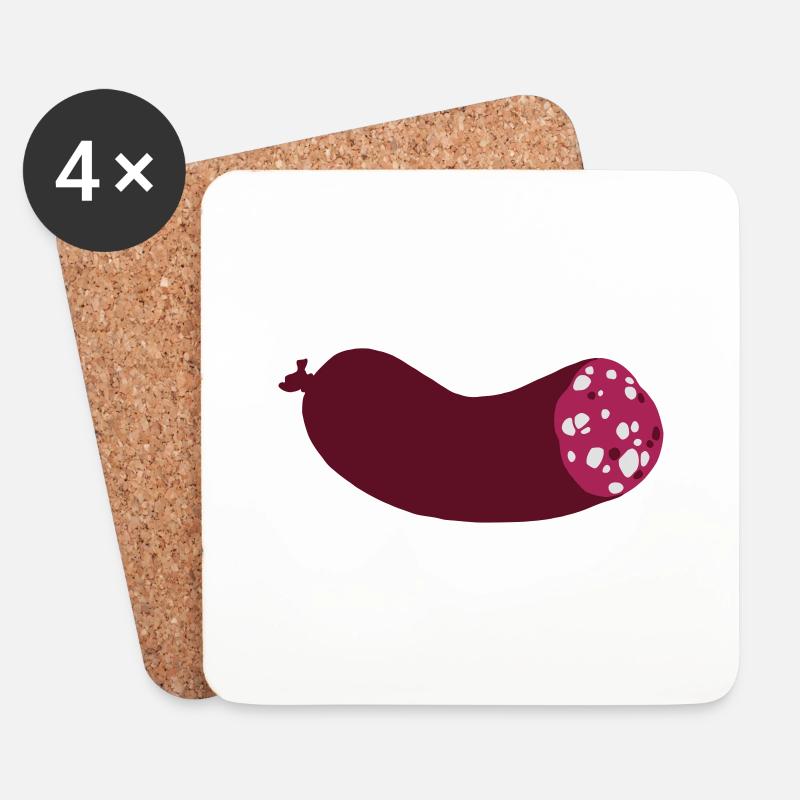 halbe Wurst dreifarbig mit Weiß - Untersetzer (4er-Set) - Weiß