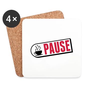 kaffee_pause_tm2 - Dessous de verre (lot de 4) - blanc - Devant