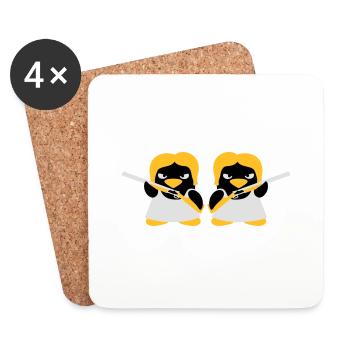 Shotgun Penguin Girls - Coasters (set of 4) - white - Front