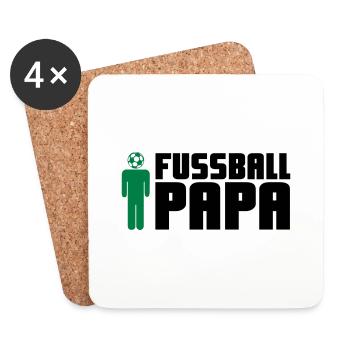 Fußball Papa - Untersetzer (4er-Set) - Weiß - Vorne