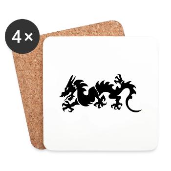 Dragon - Coasters (set of 4) - white - Front