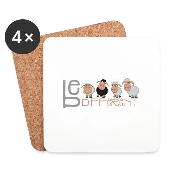 Little Be Different Sheep - Unique et différent - Dessous de verre (lot de 4) - blanc - Devant