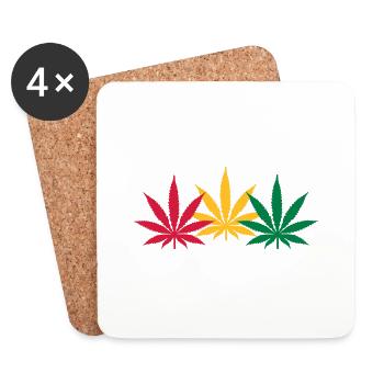 Marihuana - Untersetzer (4er-Set) - Weiß - Vorne