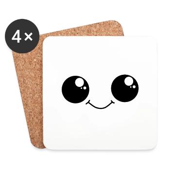 Cute Smiley with big eyes - Untersetzer (4er-Set) - Weiß - Vorne