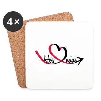 He's mine Heart - Untersetzer (4er-Set) - Weiß - Vorne