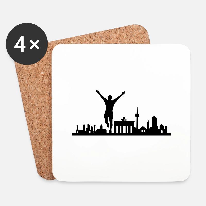 Berlin Jogger - Untersetzer (4er-Set) - Weiß