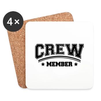 Cool Crew Member Logo Design - Untersetzer (4er-Set) - Weiß - Vorne