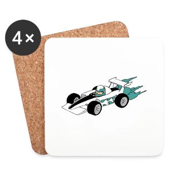 Formula Race car - Coasters (set of 4) - white - Front
