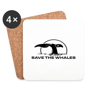 save_the_whales - Untersetzer (4er-Set) - Weiß - Vorne