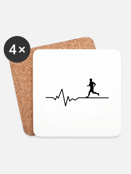 Jogger Puls - Untersetzer (4er-Set) - Weiß