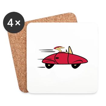 Car sports cars fast cars - Coasters (set of 4) - white - Front