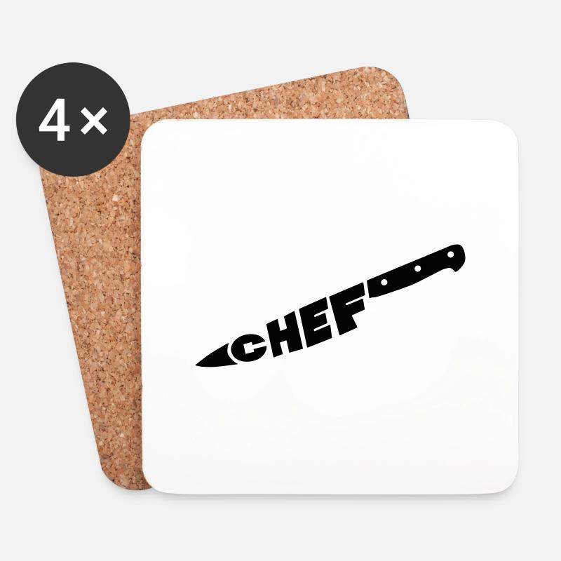 chef couteau - Coasters (set of 4) - white