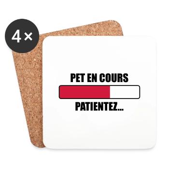 Pet en cours Patientez... - Dessous de verre (lot de 4) - blanc - Devant