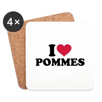Pommes - Untersetzer (4er-Set) - Weiß - Vorne