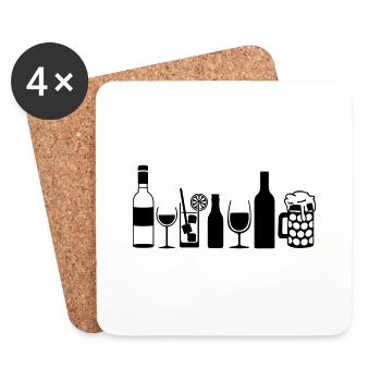 drinking_alcohol_f1 - Untersetzer (4er-Set) - Weiß - Vorne