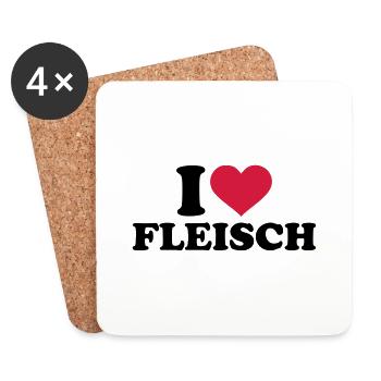 Fleisch - Untersetzer (4er-Set) - Weiß - Vorne