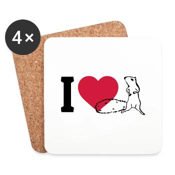 I love Squirrels - Coasters (set of 4) - white - Front