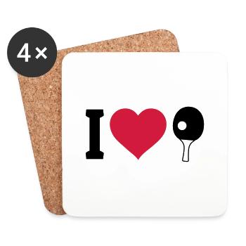 I love table tennis - Coasters (set of 4) - white - Front