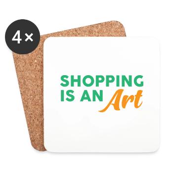 Shopping is an art - Coasters (set of 4) - white - Front