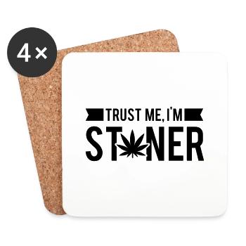 trust_me_im_stoner__1_f1 - Untersetzer (4er-Set) - Weiß - Vorne